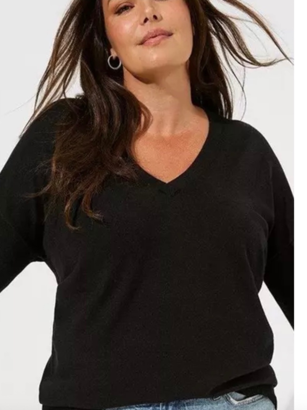 Everyday Soft Pullover Tunic V-Neck Sweater - LIKE NEW - NOT WORN - NO TAGS
